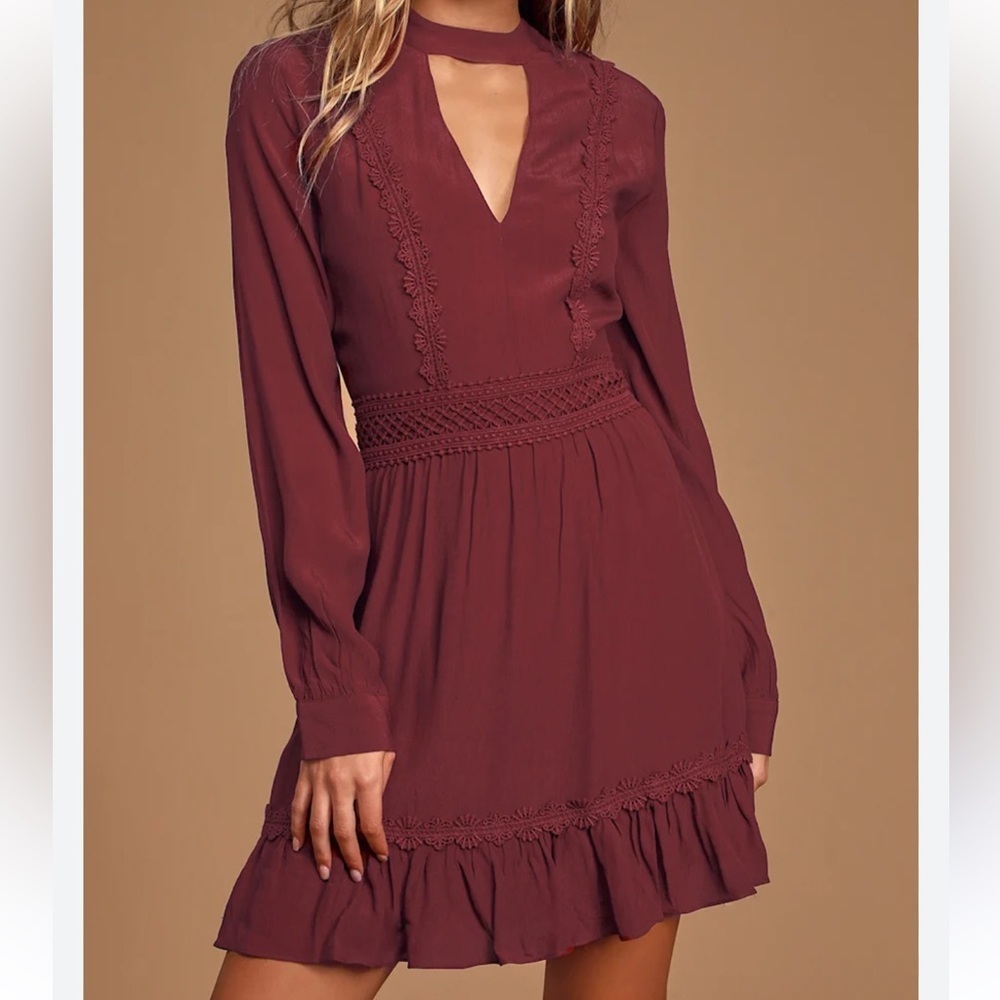 Lulu's Fall For Me Cut out long sleeves skater dress - Picture 1 of 7